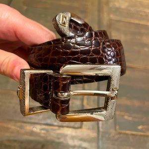 Onyx by Brighton Brown Vintage Belt 32 silver buckle gently used